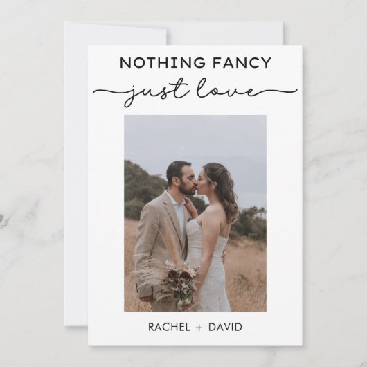 特別なものは何もない、ただ愛を大切に 私たちは秘密裏に結婚した 結婚式のお祝い 招待状 (正面)