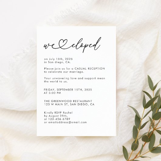 特別なものは何もない、ただ愛を大切に 私たちは秘密裏に結婚した 結婚式のお祝い 招待状