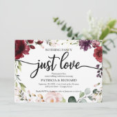 特別なものは何もない、ただ愛を祝う結婚式　バーガンディ 招待状 (スタンド正面)