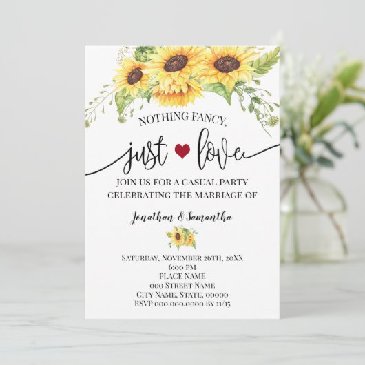 特別なものは何もない、ただ愛を込めたひまわりの結婚式招待状 セーブザデート (スタンド正面)