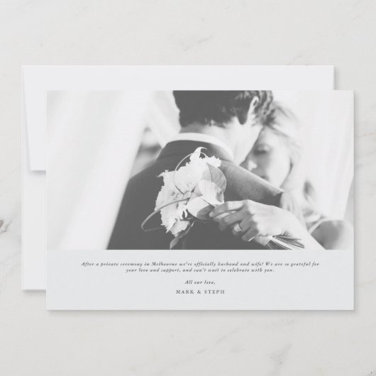 特別なものは何もない、ただ愛を込めた結婚式の発表 招待状 (裏面)