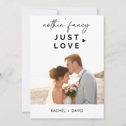 特別なものは何もない、ただ愛を込めて 私たちは人前で式を挙げました 挙式パーティー 招待状 (正面)