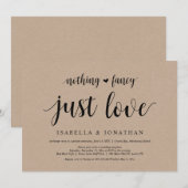 特別なものは何もない、ただ愛を。クラフト、結婚式の駆け落ち 招待状 (正面/裏面)