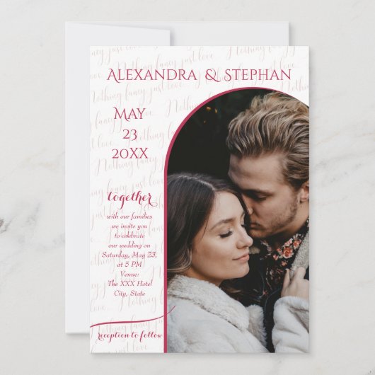 特別なものは何もない、ただ愛を ~スクリプト ピンク マゼンタ フォト~ 招待状 (正面)