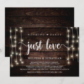 特別なものは何もない、ただ愛を、ストリングライトでの秘密の結婚式 招待状 (正面/裏面)