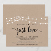 特別なものは何もない、ただ愛を、ストリングライトでの秘密の結婚式 招待状 (正面/裏面)
