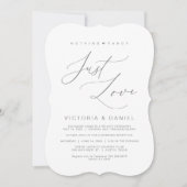 特別なものは何もない、ただ愛を。ダークグレー、結婚式の秘密の誓い 招待状 (正面)