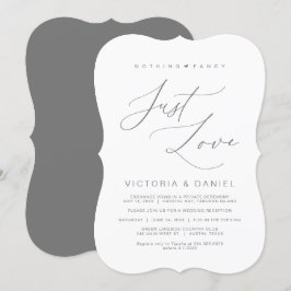 特別なものは何もない、ただ愛を。ダークグレー、結婚式の秘密の誓い 招待状
