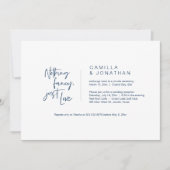 特別なものは何もない、ただ愛を、ネイビーブルー、ふたりだけの結婚式 招待状 (正面)