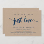 特別なものは何もない、ただ愛を。ブラウンクラフトでの秘密の結婚式 招待状 (正面/裏面)