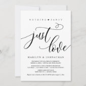 特別なものは何もない、ただ愛を。ブラック。結婚式での人前式 招待状 (正面)