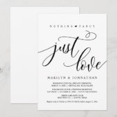 特別なものは何もない、ただ愛を。ブラック。結婚式での人前式 招待状 (正面/裏面)