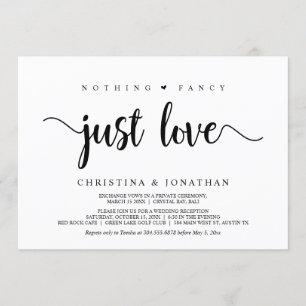 特別なものは何もない、ただ愛を。モダンな rustic スタイル、ふたりだけの結婚式 招待状