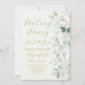 特別なものは何もない、ただ愛を。白いバラの秘密の結婚式 招待状 (正面)