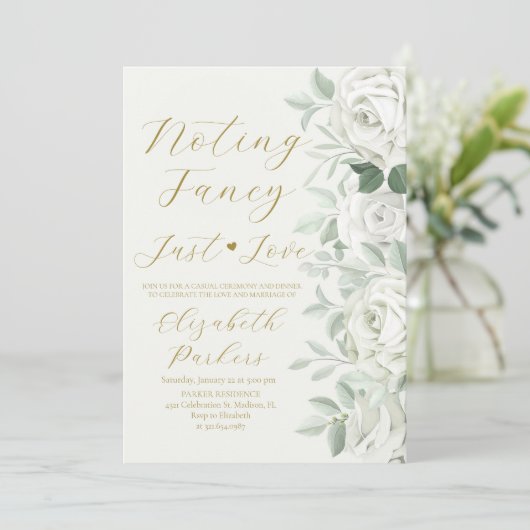 特別なものは何もない、ただ愛を。白いバラの秘密の結婚式 招待状 (スタンド正面)