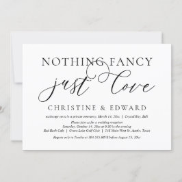 特別なものは何もない、ただ愛を。結婚式の秘密の式のパーティー 招待状