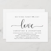 特別なものは何もない、ただ愛を。結婚式の秘密の式の招待状 招待状 (正面/裏面)