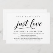 特別なものは何もない、ただ愛を。結婚式の秘密の誓いの招待状 招待状 (正面/裏面)