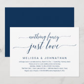 特別なものは何もない、ただ愛を。結婚式の秘密の誓いパーティー 招待状 (正面/裏面)