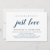 特別なものは何もない、ただ愛を。結婚式の秘密の誓い、ネイビー 招待状 (正面)