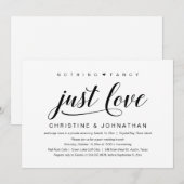 特別なものは何もない、ただ愛を。結婚式の秘密の誓い 招待状 (正面/裏面)