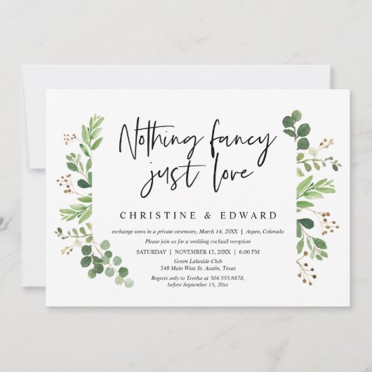 特別なものは何もない、ただ愛を、結婚式の秘密の誓い 招待状 (正面)