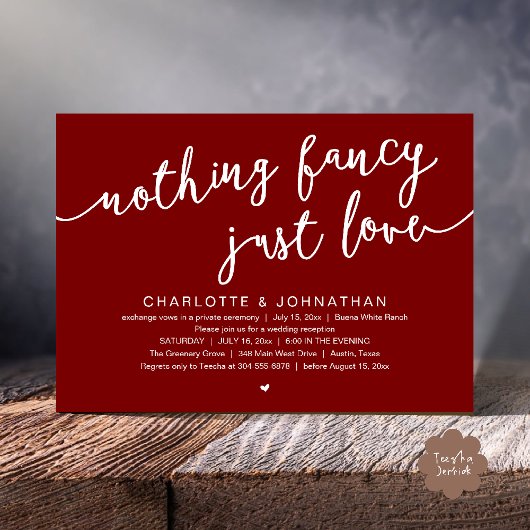 特別なものは何もない、ただ愛を。結婚後のお祝いパーティー 招待状