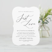 特別なものは何もない、ただ愛を。黒。結婚式でのふたりだけの誓い 招待状 (スタンド正面)