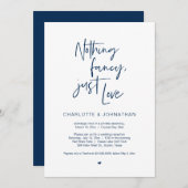 特別なものは何もなし、ただ愛を、ネイビーブルー、挙式招待状
 招待状 (正面/裏面)