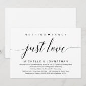 特別なものは何もなし、ただ愛を。結婚式の秘密の誓い招待状 招待状 (正面/裏面)