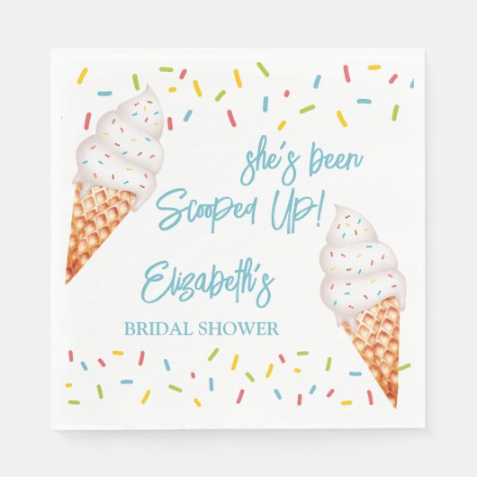 特別なアイスクリームのブライダルシャワープレート スタンダードランチョンナプキン (正面)