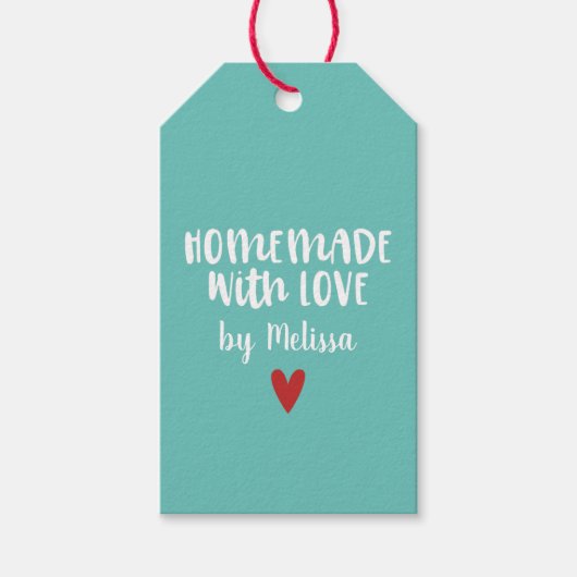 特別なアクアカラーの手作りラベル ギフトタグ (正面)