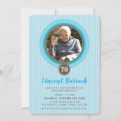 特別なイベントご招待　素敵な写真スポット　青 招待状 (正面)