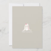 特別なウサギのベイビーシャワー招待状（グレー） 招待状 (裏面)