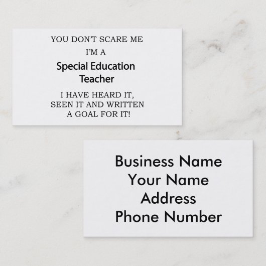 特別なエド。 先生 名刺 (正面/裏面)