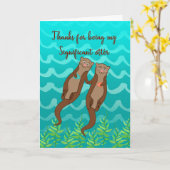 特別なオッターバレンタインカード カード (黄色い花)