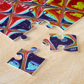 特別なクリスマスカラーズスノーサンタホホーポップ・アートのアル ジグソーパズル (側面)