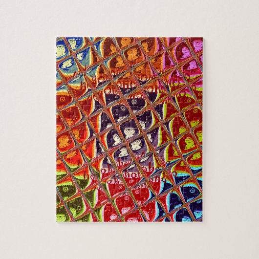 特別なクリスマスカラーズスノーサンタホホーポップ・アートのアル ジグソーパズル (縦)