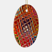 特別なクリスマスカラーズスノーサンタホホーポップ・アートのアル セラミックオーナメント (右)