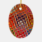特別なクリスマスカラーズスノーサンタホホーポップ・アートのアル セラミックオーナメント (正面)