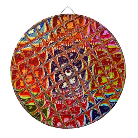 特別なクリスマスカラーズスノーサンタホホーポップ・アートのアル ダーツボード (正面)