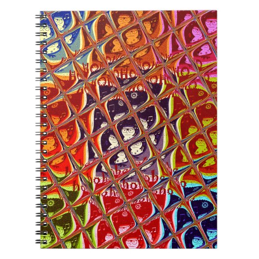 特別なクリスマスカラーズスノーサンタホホーポップ・アートのアル ノートブック (正面)