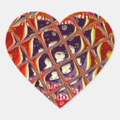 特別なクリスマスカラーズスノーサンタホホーポップ・アートのアル ハートシール (正面)