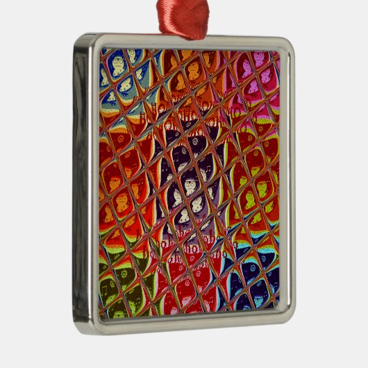 特別なクリスマスカラーズスノーサンタホホーポップ・アートのアル メタルオーナメント (右)