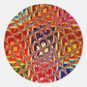 特別なクリスマスカラーズスノーサンタホホーポップ・アートのアル ラウンドシール (正面)