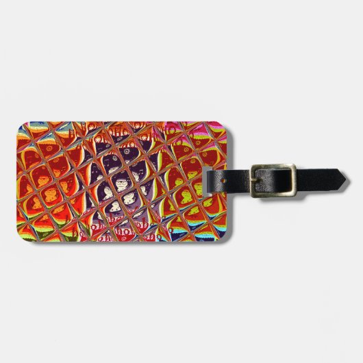 特別なクリスマスカラーズスノーサンタホホーポップ・アートのアル ラゲッジタグ (正面横)