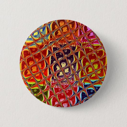 特別なクリスマスカラーズスノーサンタホホーポップ・アートのアル 缶バッジ (正面)