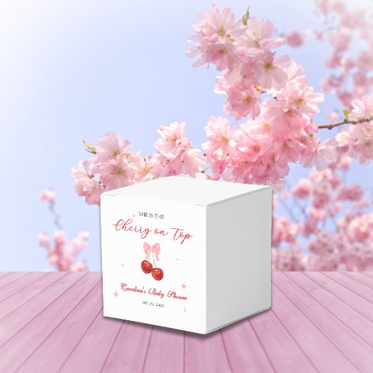 特別なサプライズ 赤いチェリーのベビーシャワー フェイバーボックス