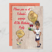 特別なサプライズ 40歳の誕生日パーティー 招待状 (正面/裏面)