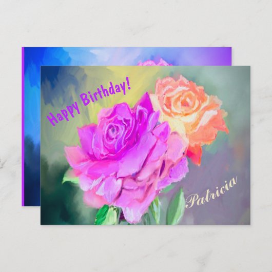 特別なシーンにぴったりな手描きの美しいバラ ポストカード (正面/裏面)